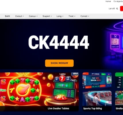 Engaging homepage showcasing CK4444 com's diverse online casino, featuring bright slots, live dealer action, and sports betting, enticing players with vibrant visuals and modern design.