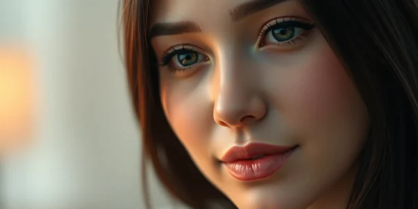 AI girlfriend engaging in unfiltered NSFW chat with realistic expressive features for digital intimacy and personalization.