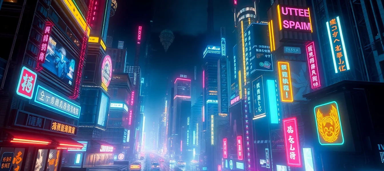 Example of a compelling prompt for a nsfw ai generator creating vivid cyberpunk cityscapes with neon lights and detailed features.