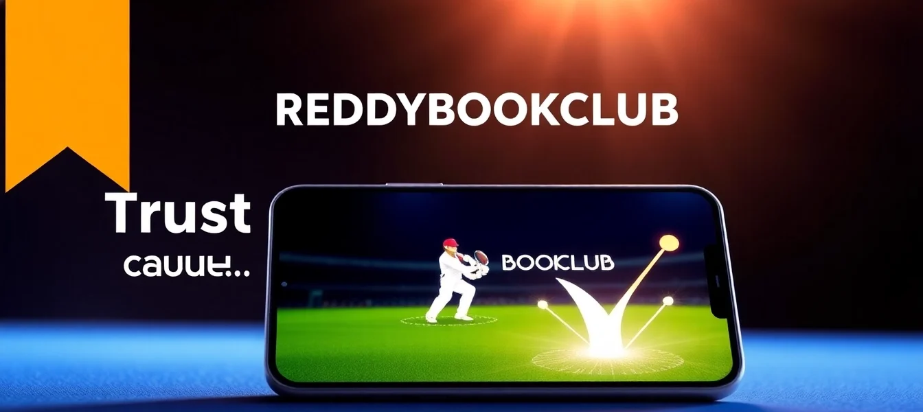 REDDYBOOKCLUB online betting platform displaying secure login interface with cricket-themed background, highlighting trust and user engagement.