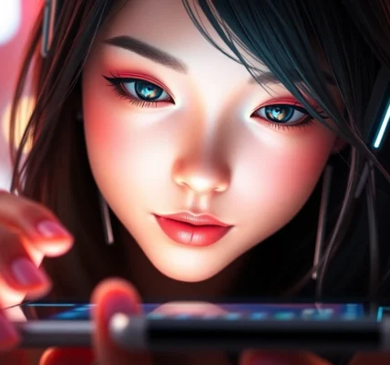 Screenshot of an ai girlfriend app showcasing a realistic virtual partner with customizable features, highlighting personalization options and engaging chat interface.