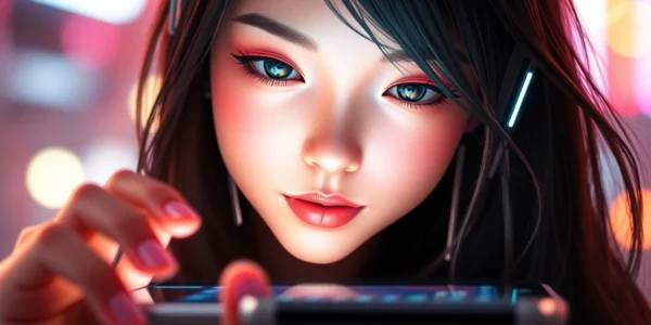 Screenshot of an ai girlfriend app showcasing a realistic virtual partner with customizable features, highlighting personalization options and engaging chat interface.