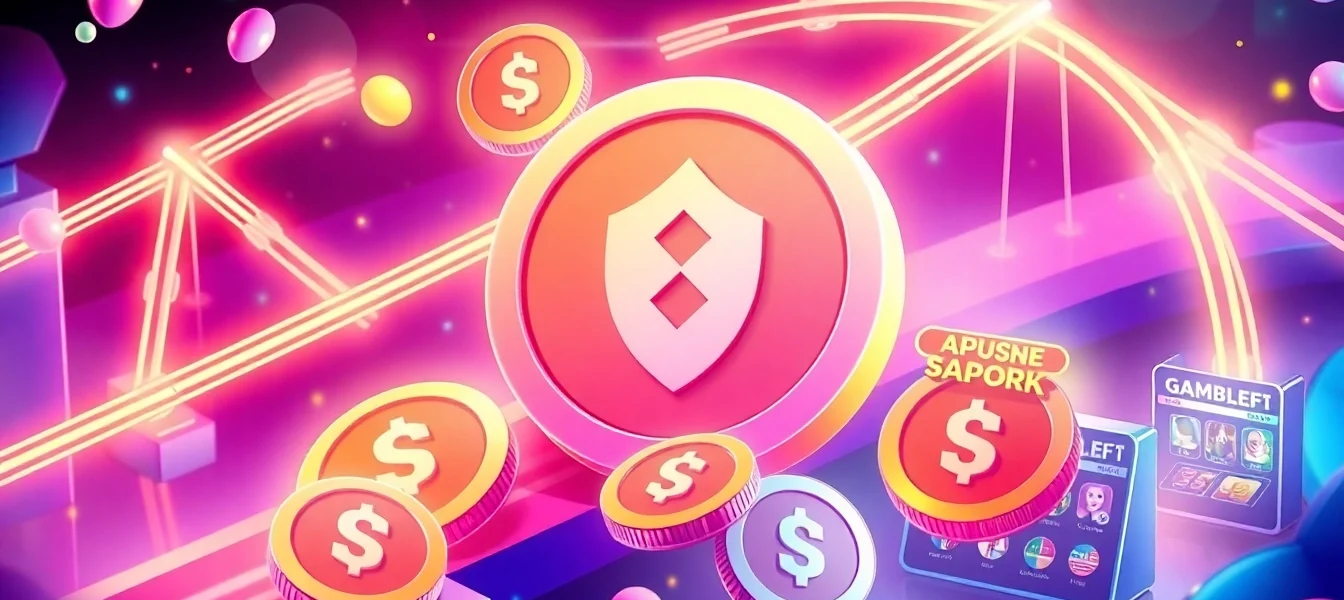Engaging depiction of APORK Tokens connecting multiple blockchains with GambleFi games and