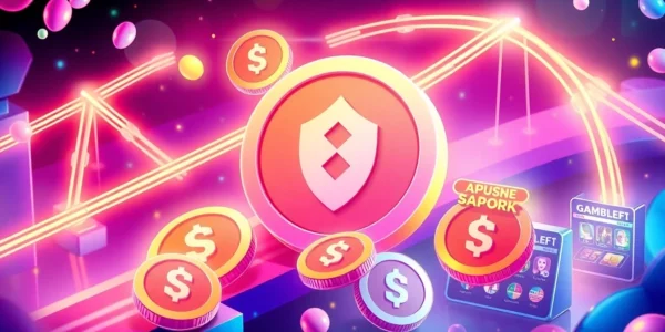Engaging depiction of APORK Tokens connecting multiple blockchains with GambleFi games and