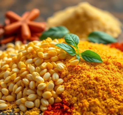 Premium fenugreek powder nestled among spices, showcasing natural ingredients and quality