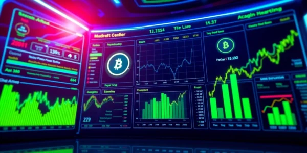 Modern aicoin trading platform with real-time data analysis and dynamic charts designed for
