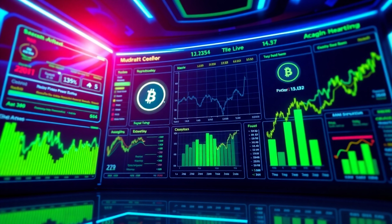 Modern aicoin trading platform with real-time data analysis and dynamic charts designed for