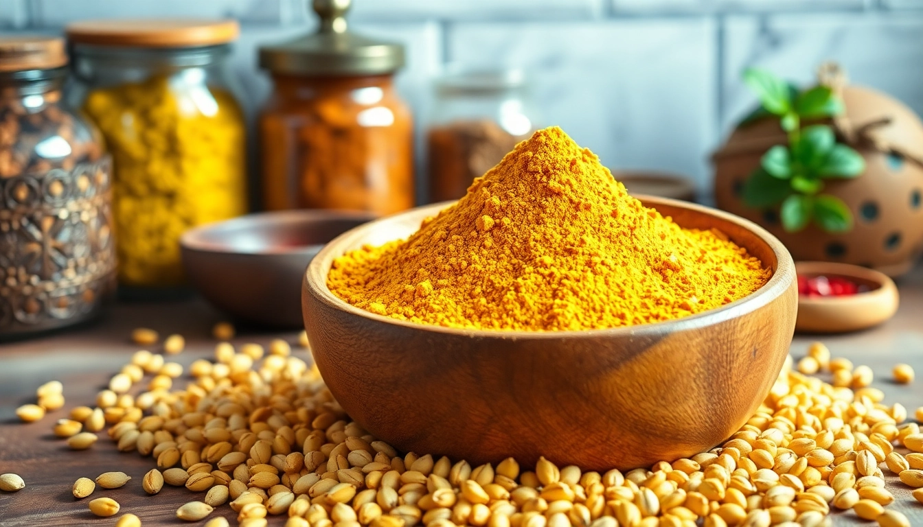 High-quality fenugreek powder displayed in a rustic bowl with fresh fenugreek seeds in natural